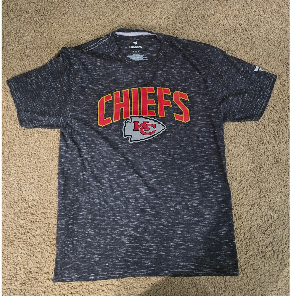 Fanatics Mens Kansas City Chiefs Patrick Mahomes 15 Space Dye Tee Medium Gray